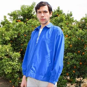 Vintage 80s Members Only Jacket in Bright Blue